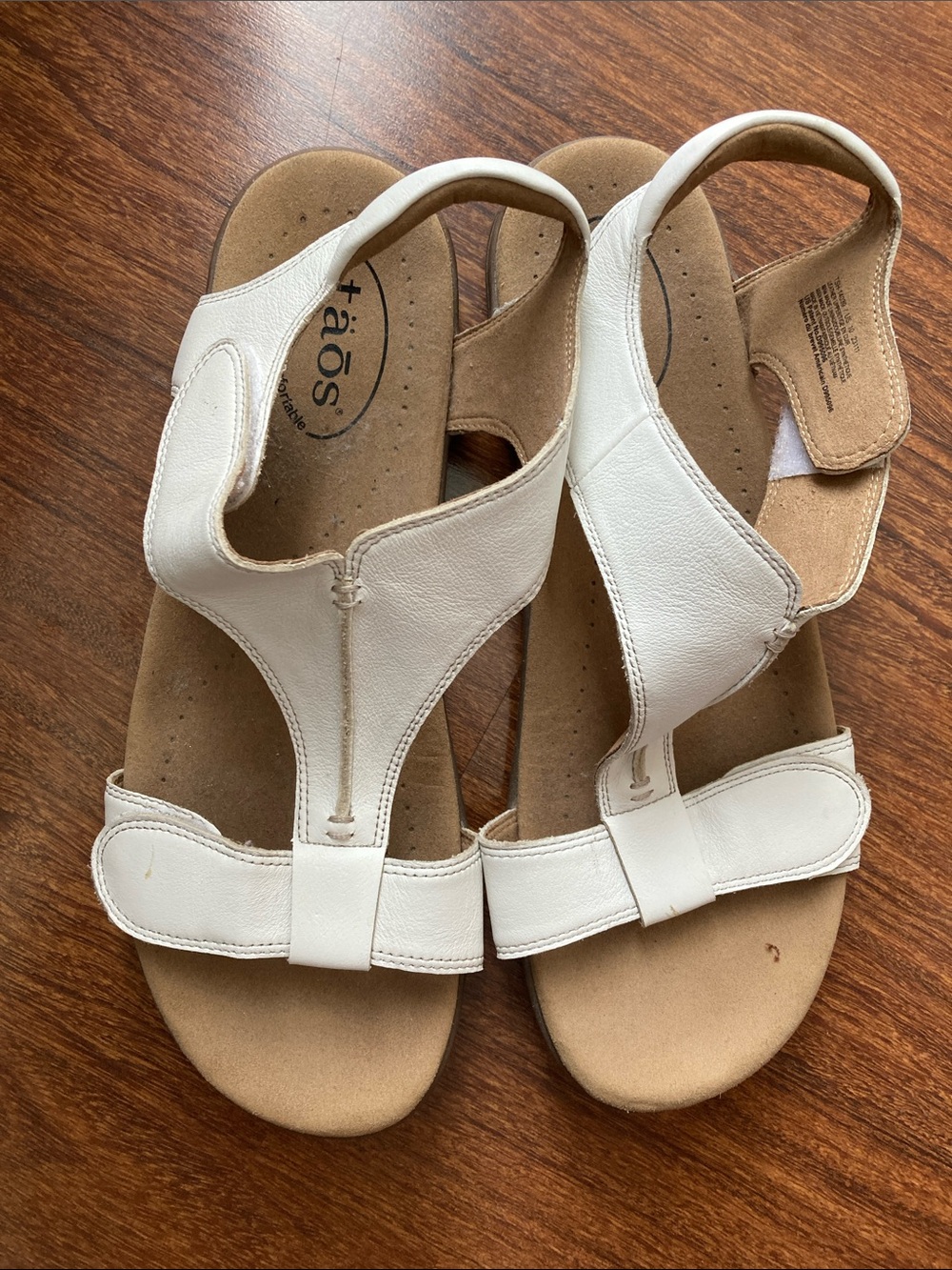 Taos Footwear White Leather Slingback Sandals Sz 10